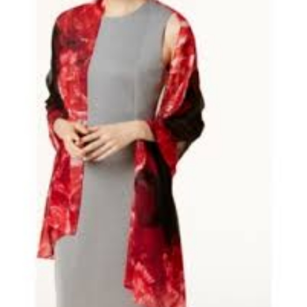 Calvin Klein floral chiffon scarf